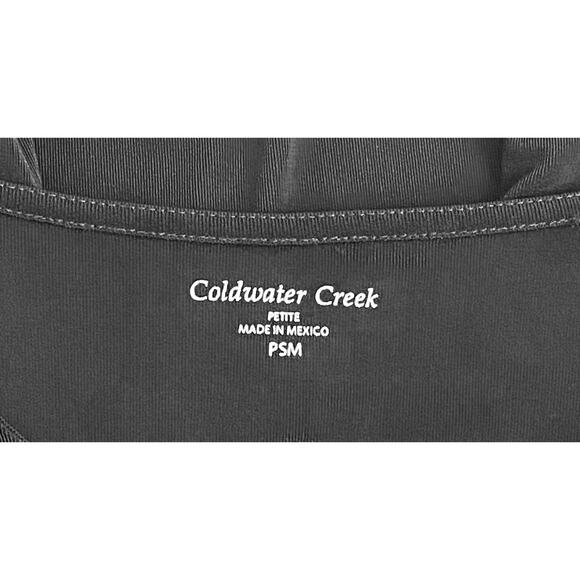 Coldwater Creek Tunic Length Black Top Bell Sleeves Size Small/Medium Petite - Picture 5 of 5